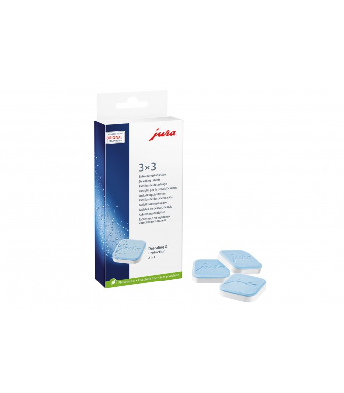 Pastilles de détartrage - JURA Tablettes de détartrage 2 phases Jura – boîte de tablettes anti-calcaire pour machines à café automatiques, nettoyage et protection sans phosphates