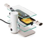 Raclette Transparence Mineral 2 personnes - Lagrange Appareil à raclette Transparence 2 personnes Lagrange sur table – design en verre trempé et poêlons noirs