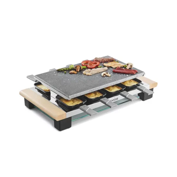 Appareil à raclette Lagrange Pierre Élégance – plaque en pierre naturelle et design bois-inox sur table conviviale