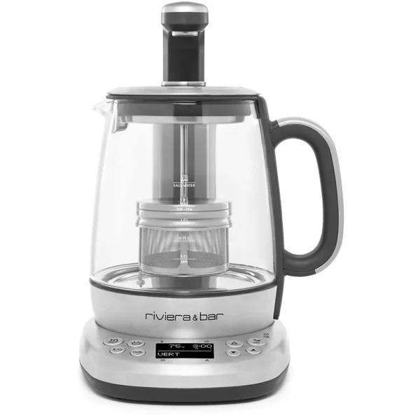 Théière électrique RIVIERA ET BAR BTA850 Cha Dao Expert en inox avec fonction bouilloire et infuseur.