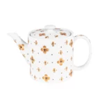 Théière avec filtre Eleor 0,7L - TABLE PASSION Théière avec filtre Eleor 0,7 L Table Passion – théière en porcelaine décorée de fleurs dorées avec filtre intégré pour infusion optimale.