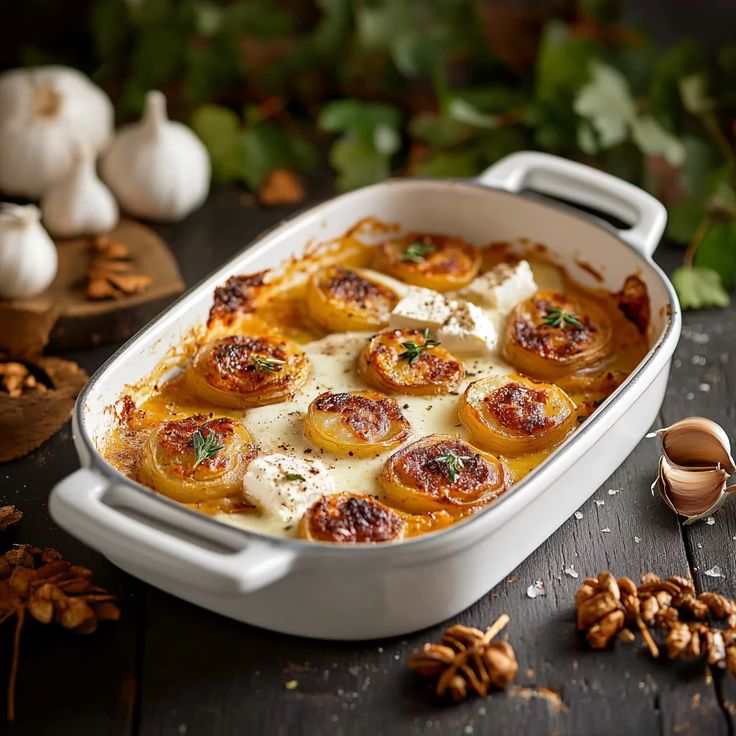 Gratin de patates douces, fromage de chèvre et noisettes