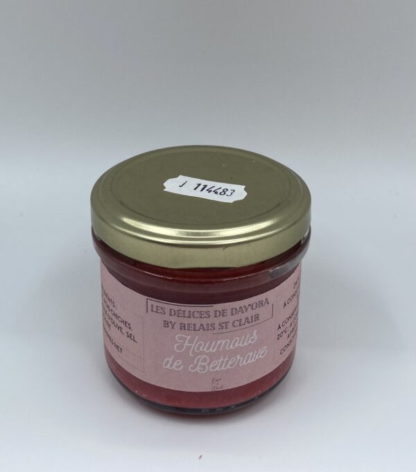 Pot de tartinade betterave et pois chiches Les Délices de Dav’Ora – préparation artisanale 100 g du Relais St Clair à Guenrouet
