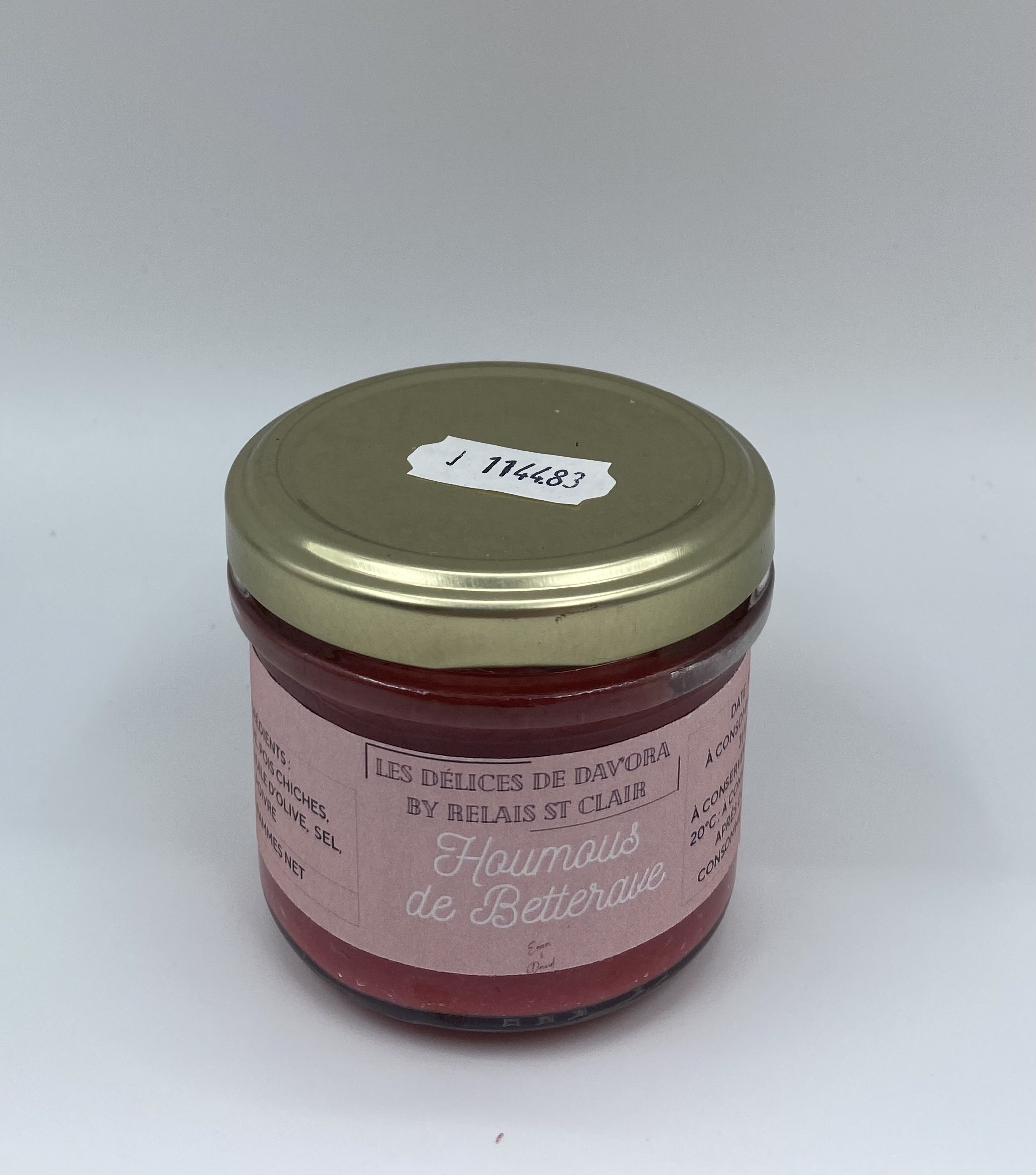 Pot de tartinade betterave et pois chiches Les Délices de Dav’Ora – préparation artisanale 100 g du Relais St Clair à Guenrouet
