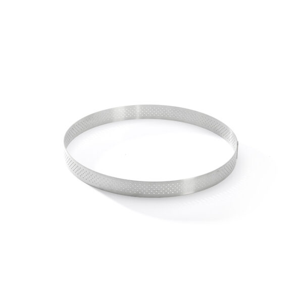 Cercle à tarte inox perforé H2cm - DE BUYER