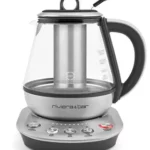 Théière électrique Riviera & Bar Fujian Zen BTH450 en inox et verre trempé, multi-programme pour thé et infusion.