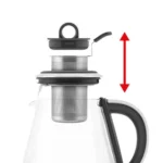 Théière électrique Riviera & Bar Fujian Zen BTH450 en inox et verre trempé, multi-programme pour thé et infusion.