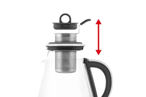 Théière électrique Riviera & Bar Fujian Zen BTH450 en inox et verre trempé, multi-programme pour thé et infusion.