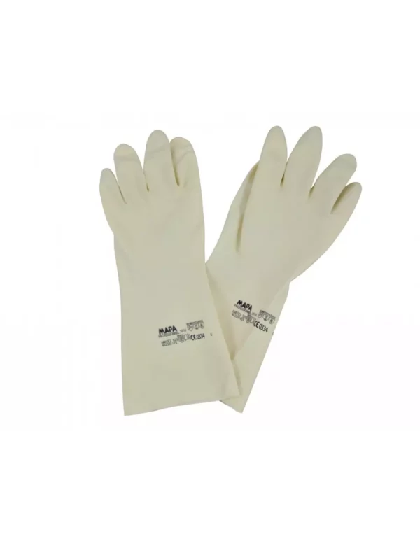 Paire de gants professionnels en latex naturel, destinés au travail du sucre et à la confiserie