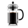 Cafetière à piston Bodum Chambord 1932-16TR-10 – French Press 1,5 L (12 tasses) en verre borosilicate résistant à la chaleur avec armature métal chromé et poignée ergonomique pour infusion café artisanale.