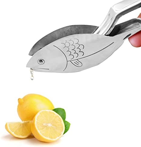 Presse citron individuel en inox forme poisson pour assaisonner poisson et fruits de mer directement dans l’assiette