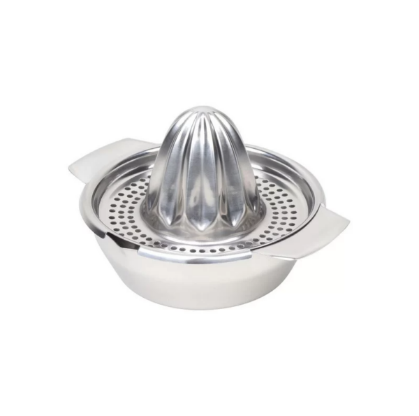 Presse-agrumes inox 450 ml Chevalier Diffusion avec double bec verseur et réservoir – extraction jus d’agrumes maison.