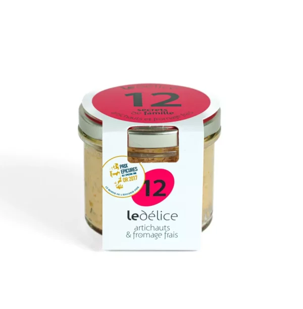 Pot de délice d’artichauts et fromage frais tartinable artisanal breton