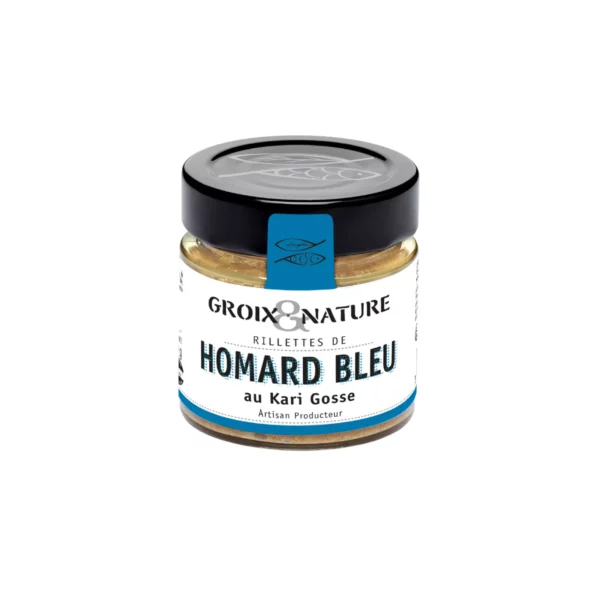 Bocal de rillettes de homard bleu au Kari Gosse Groix & Nature – spécialité bretonne à tartiner.