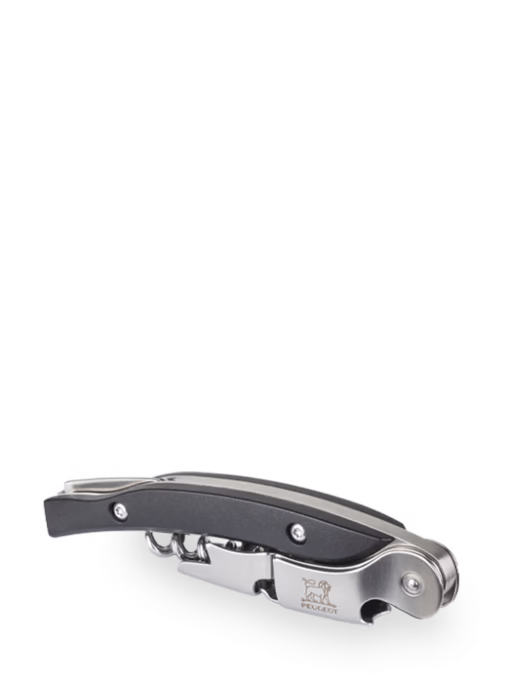 Tire-bouchon sommelier Peugeot Saveurs Malbec noir 13 cm avec double levier et coupe-capsule intégré
