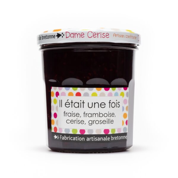 Confiture fruits rouges Dame Cerise fraise framboise cerise groseille pot artisanal épicerie fine texture avec morceaux